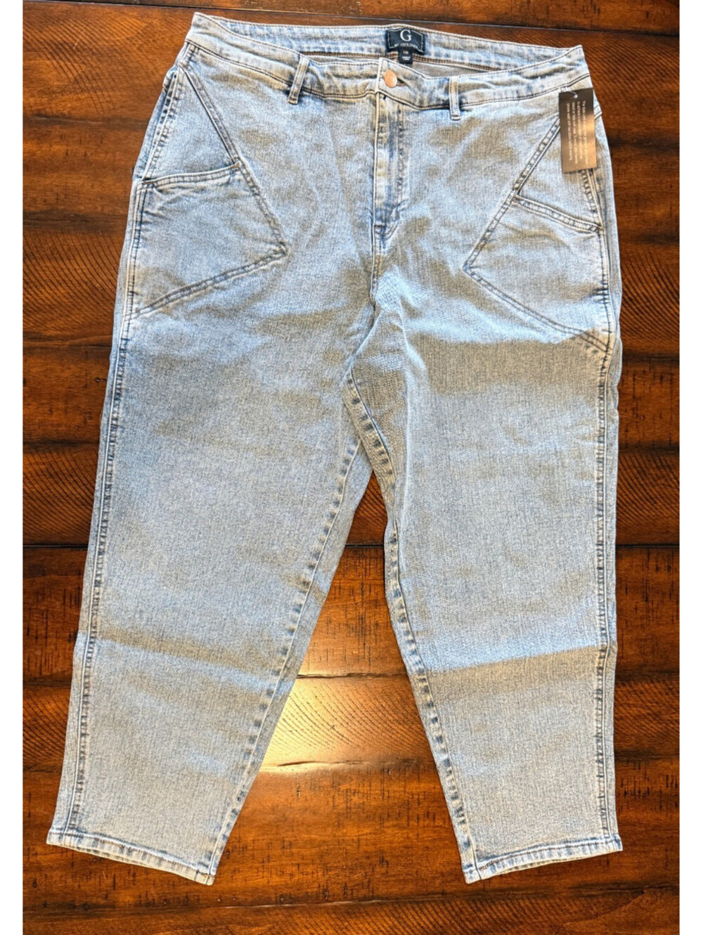 G by Giuliana Acid Wash Denim Tapered-Leg Ankle Jean Women's Size 18W